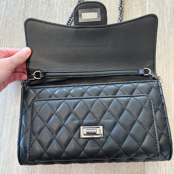 Womens Black Quilted Purse - Picture 3 of 10